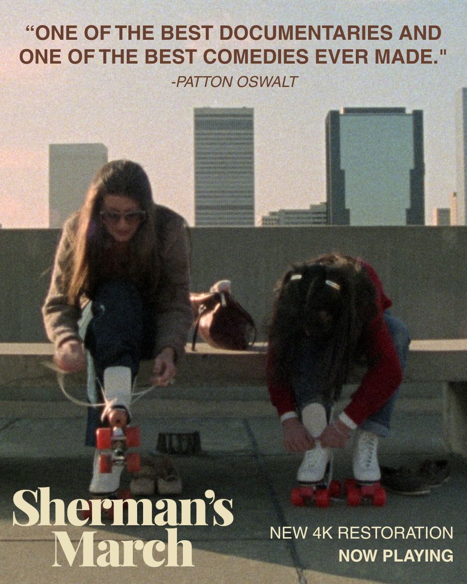 musicboxfilms's tweet photo. Need a movie recommendation? Take it from @pattonoswalt, who counts SHERMAN'S MARCH among the best documentaries—and comedies—ever made. Now it’s your turn to see why! SHERMAN'S MARCH is now playing in New York and will soon expand to select theaters. https://t.co/33dDoEaAFq