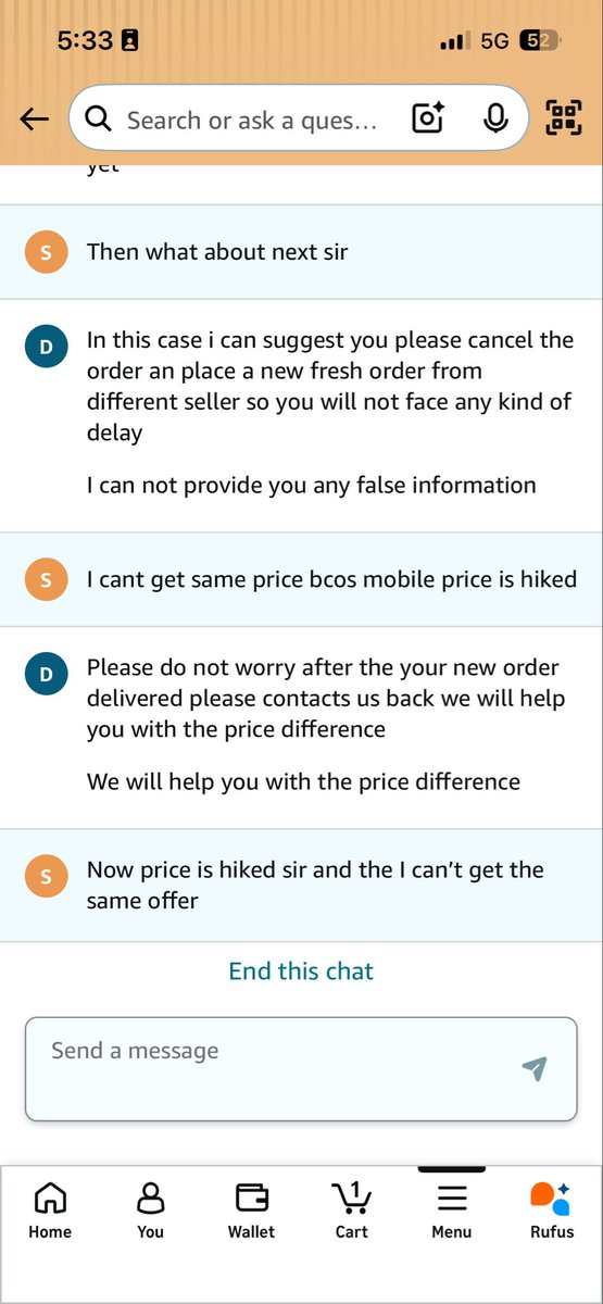Anand143Ak's tweet photo. In this case I told about an amazon order see this customer care conservations and my order date is 19th of June and today date is 10th of July still can’t shipped and payment also done through credit card, this is ridiculous…😡😑
@amazon @amazonIN https://t.co/dR9scc4bTE