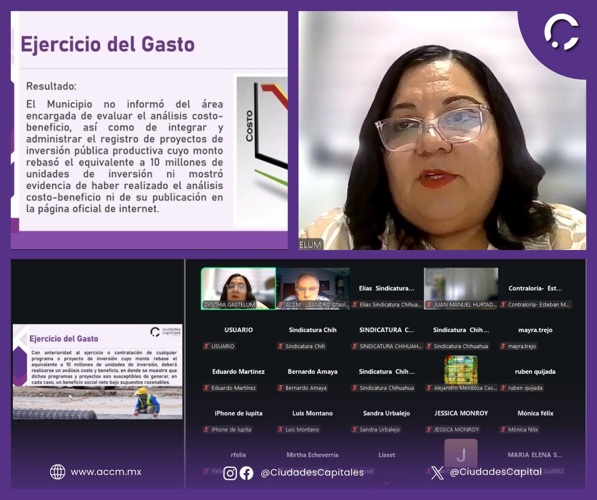 CiudadesCapital's tweet photo. 📈Gracias por participar en el curso “Cómo cumplir con la Ley de Disciplina Financiera y evitar observaciones”.

🎙️Reconocemos a Cynthia Gastélum por compartir herramientas que fortalecen la gestión pública de nuestras Ciudades.

Atte: Javier Díaz, Pdte. de Saltillo y de la #ACCM https://t.co/VC2pirFRCr