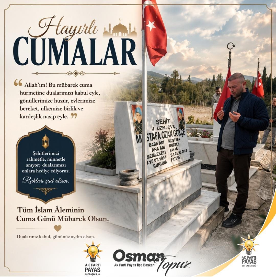 AKPartiPayas31's tweet photo. Gönüllerimizin Huzur Bulduğu, Duaların Kabul Olduğu Mübarek Cuma Gününün; Sağlık,Bereket, Kardeşlik ve Huzur Getirmesini Diliyorum.Rabbim Gönlünüzden Geçen Tüm Hayırları Kabul Eylesin. 

Osman TOPUZ 
AK Parti Payas İlçe Başkanı 

#hayırlıcumalar #akparti https://t.co/WnElz5j5pM