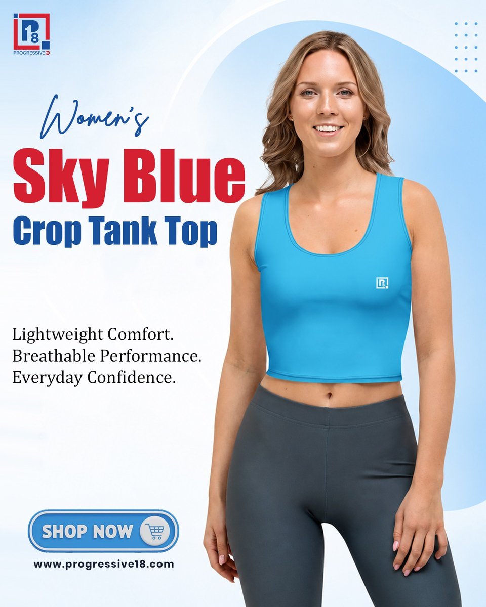 Progressiv18's tweet photo. Soft color. Strong comfort. Everyday confidence.

This sky-blue cropped tank top is designed for easy movement, breathable comfort, and a fresh, everyday look. Perfect for workouts, casual styling, or layering with your favorite bottoms.
https://t.co/lnrucKBmG5 https://t.co/clg82Evgli