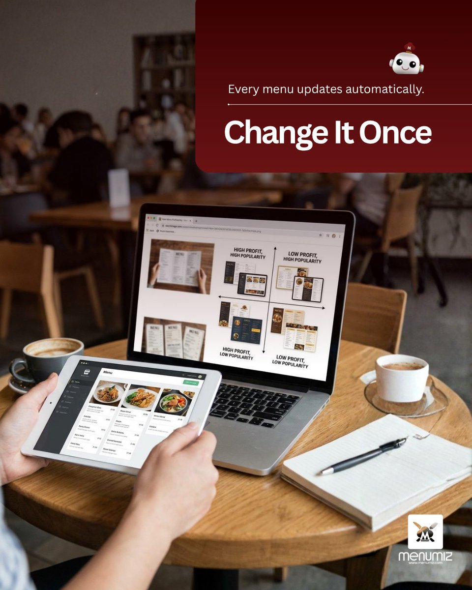 menumiz's tweet photo. One menu update.

Every screen updated automatically.

That's how menumiz™ simplifies hospitality operations.

#menumiz #Hospoware #RestaurantTech #DigitalMenus #AI #HospitalityAI https://t.co/1rDa0Nfo0Y