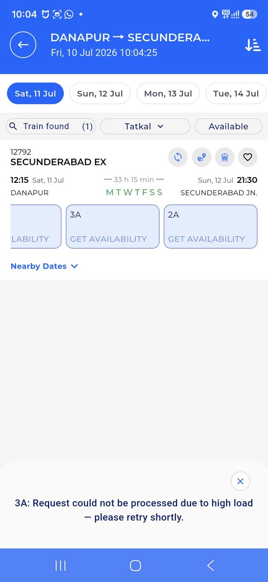krven90's tweet photo. @RailMinIndia @RailwaySeva @RailMadad @AshwiniVaishnaw @PMOIndia Don't understand if any load or performance testing is done on this server or not. Please don't do this kind of scam where tickets are being booked at counters by taking extra money but it shows error on app. https://t.co/a7dVuTkr0g