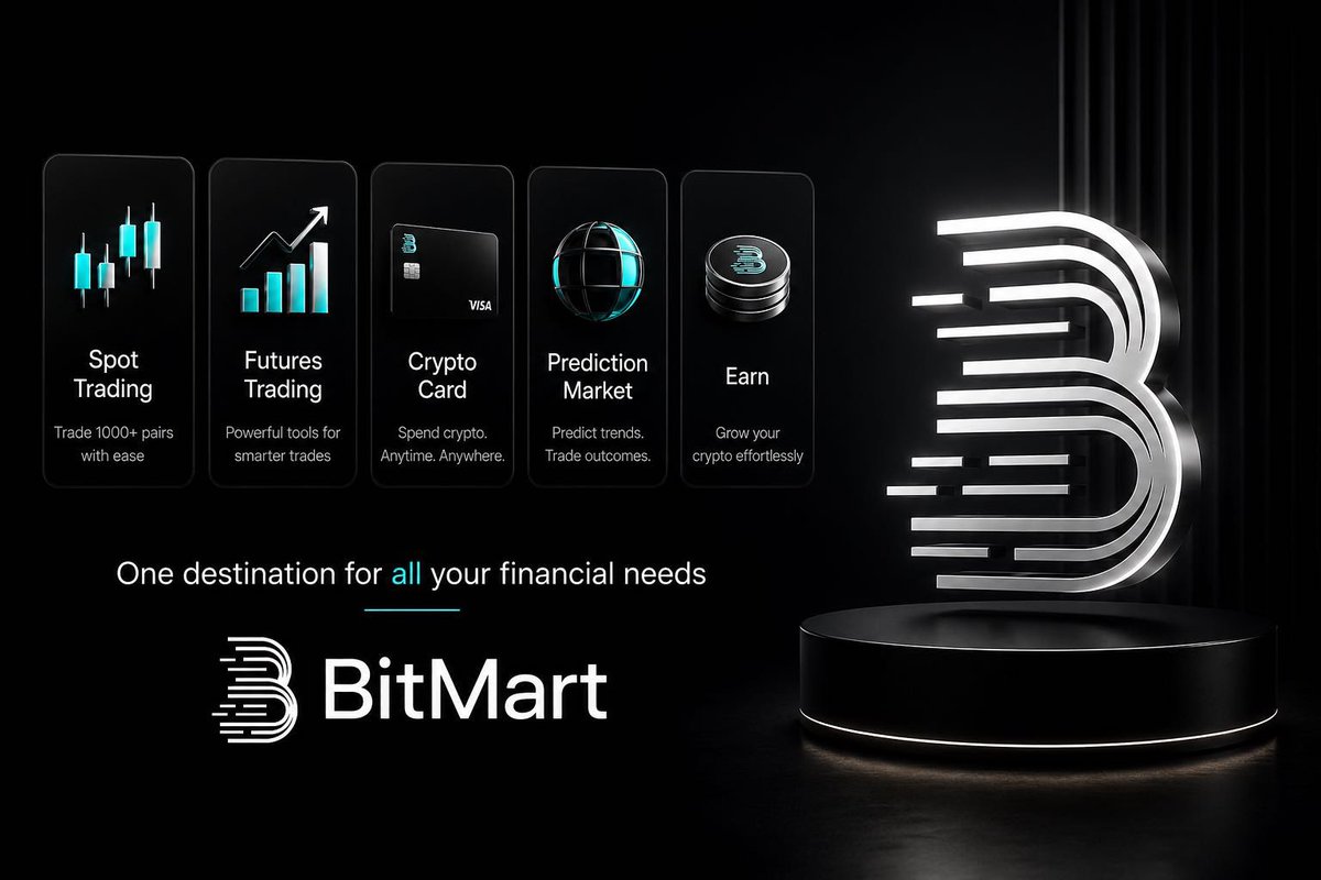 BitMart_SA's tweet photo. One platform. Endless possibilities. ⚡

📈 Trade Spot &amp; Futures
💳 Spend with the Crypto Card
🔮 Predict real-world events
💰 Grow your crypto with Earn

📲 Register now on BitMart: https://t.co/vX5by56LhZ https://t.co/Tnp84EIZdF