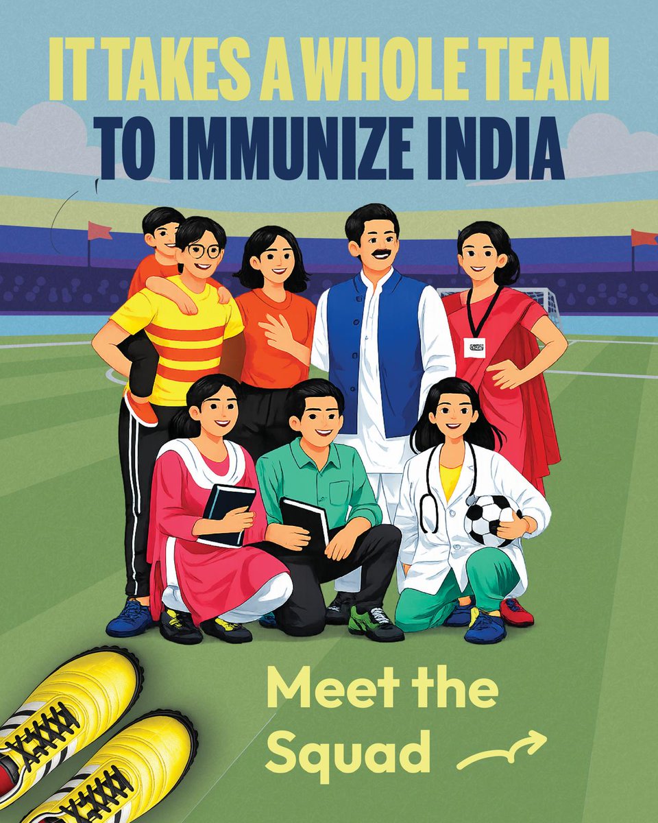 naveenthacker's tweet photo. In football,every player matters. #Immunization works the same way. Parents, doctors, frontline workers &amp; community leaders, play an vital role in protecting #children from #vaccine preventable diseases. Together we can ensure every child is fully #Immunized. #VaccinesWork https://t.co/gB0b4zNG5l