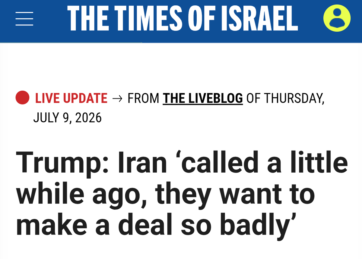 Our_Cambridge's tweet photo. Trump's new peace deal this week is not another empty false promise.
This one will be real because Trump says, this time, Iran wants his peace agreement so bad.
The Iran War did not end the other 49 times, but it will now with this new great plan.
#NH01 National Debt WBZ #ME02 https://t.co/KqXJMZz6KN