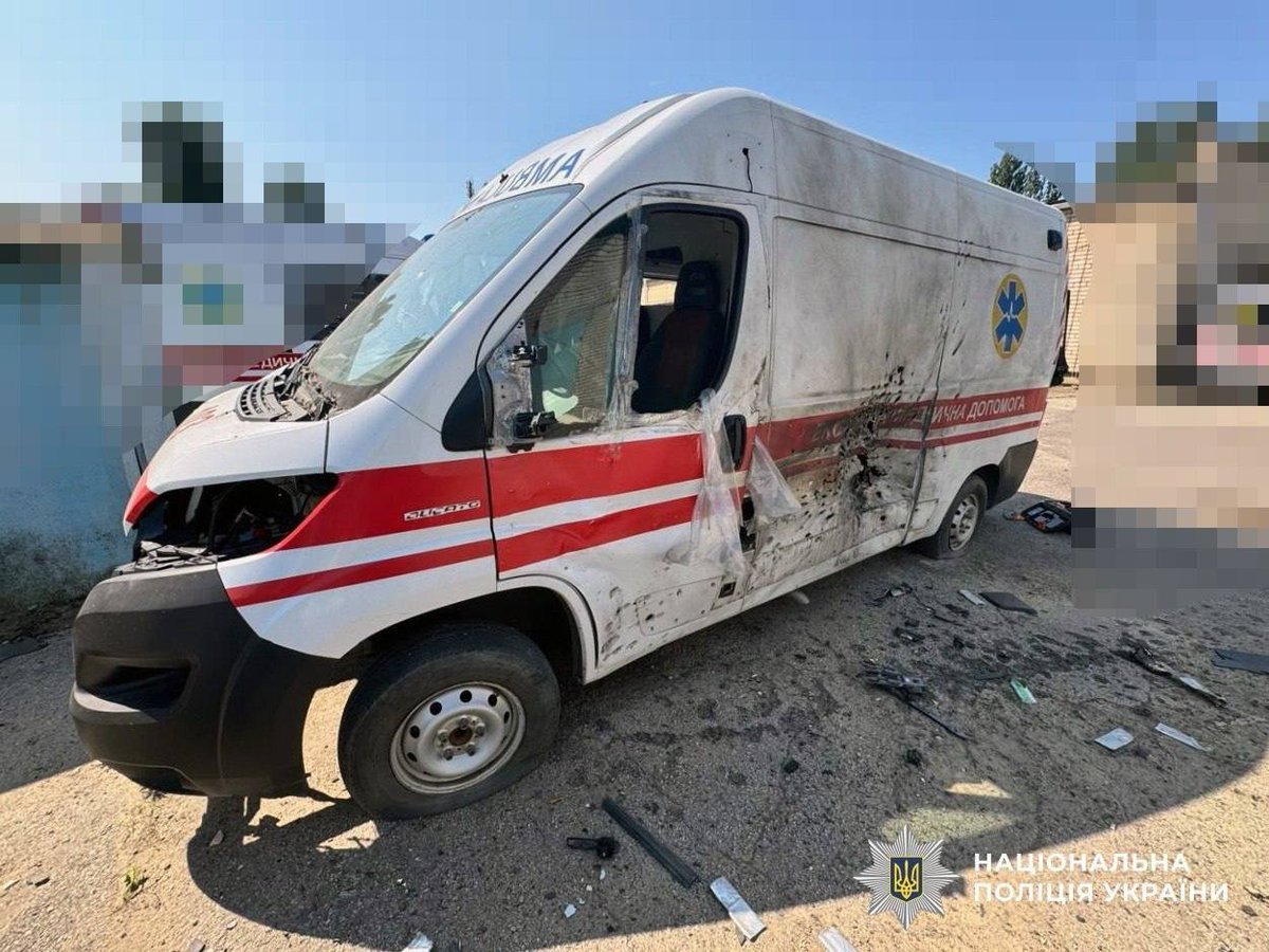 NAFOvoyager's tweet photo. This is the reality of life in Kherson.

A 66-year-old woman was herding her goats when a russian FPV drone struck her, leaving her with traumatic partial amputations of both legs.

As medics rushed her to the hospital, another russian drone deliberately attacked the ambulance, wounding a 68-year-old paramedic.

This is everyday life in Kherson.