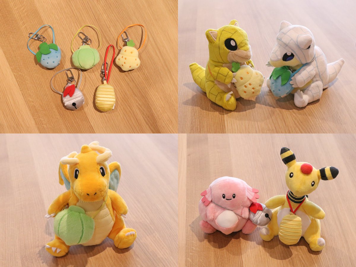 pokecamatomeru's tweet photo. ポケモンたちのぬいぐるみと一緒に楽しめる雑貨が、ポケモンセンターに登場！

📅発売日
7月18日(土)
※ポケセンオンラインは7月16日(木)10時

✅もちものミニミニマスコット
・チーゴのみ　605円
・ラムのみ　605円
・オボンのみ　605円
・やすらぎのすず　605円
・おまもりこばん　605円 https://t.co/mAlpMeA4IW