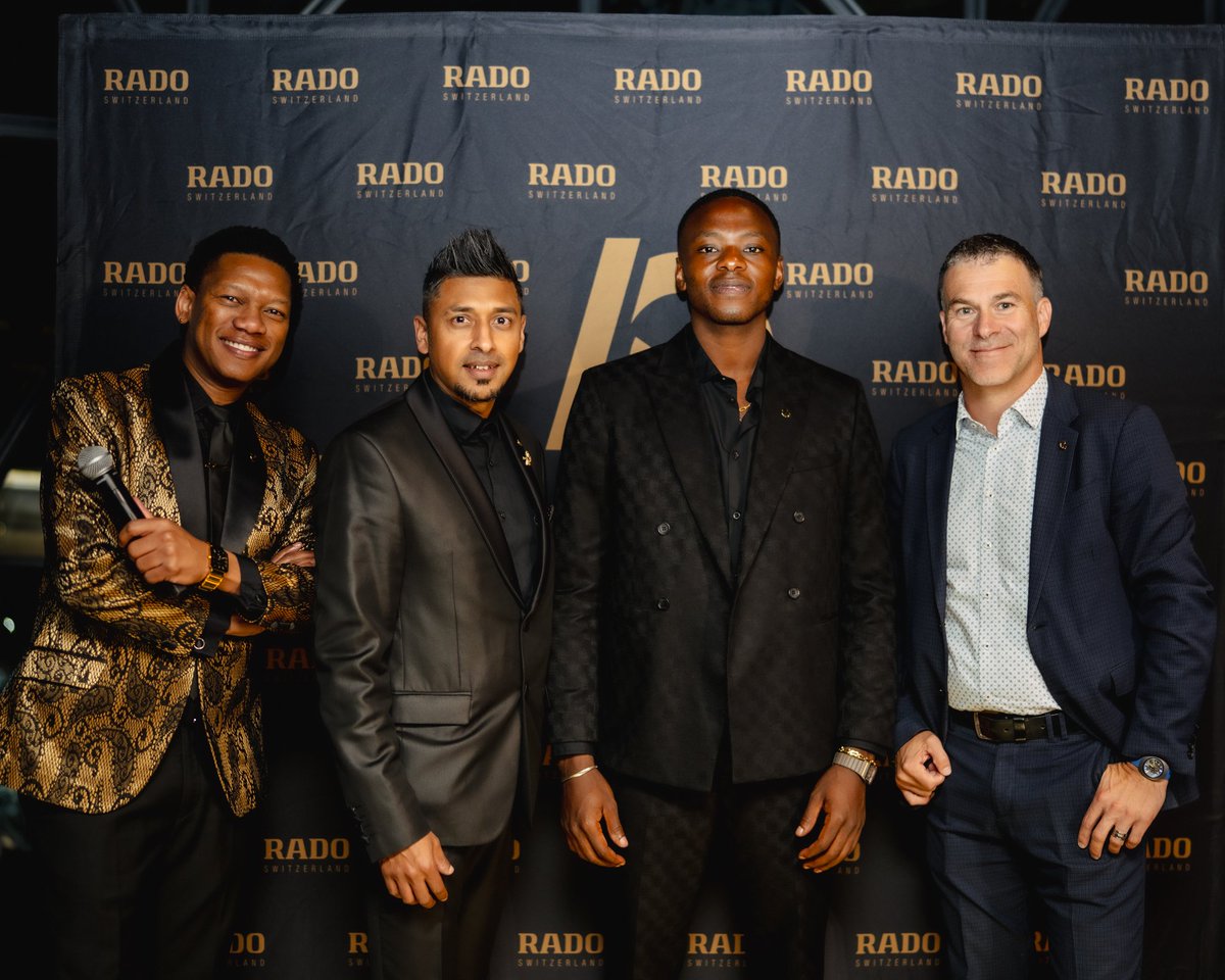 ProVerbMusic's tweet photo. Honoured to have hosted RADO's celebration of 40 Years of High-Tech Ceramic, a milestone that reflects four decades of pioneering craftsmanship and material innovation. The occasion was made even more memorable with the introduction of Kagiso Rabada as a RADO Global Brand Ambassador. A privilege to be part of such an elegant celebration of excellence.