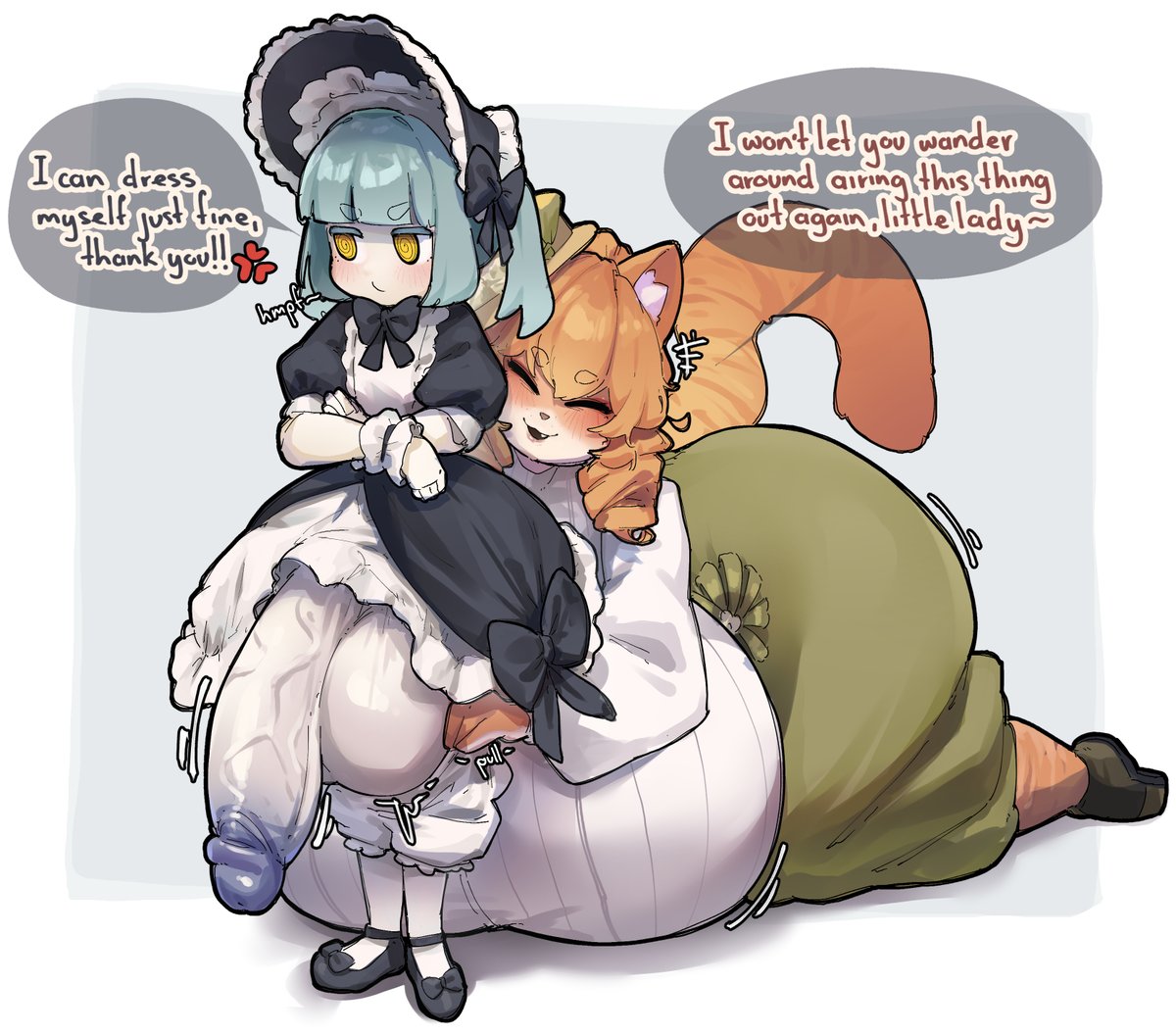 Rr001C's tweet photo. Dressing assistance 
(Comm work) https://t.co/rPgN2qzIY8