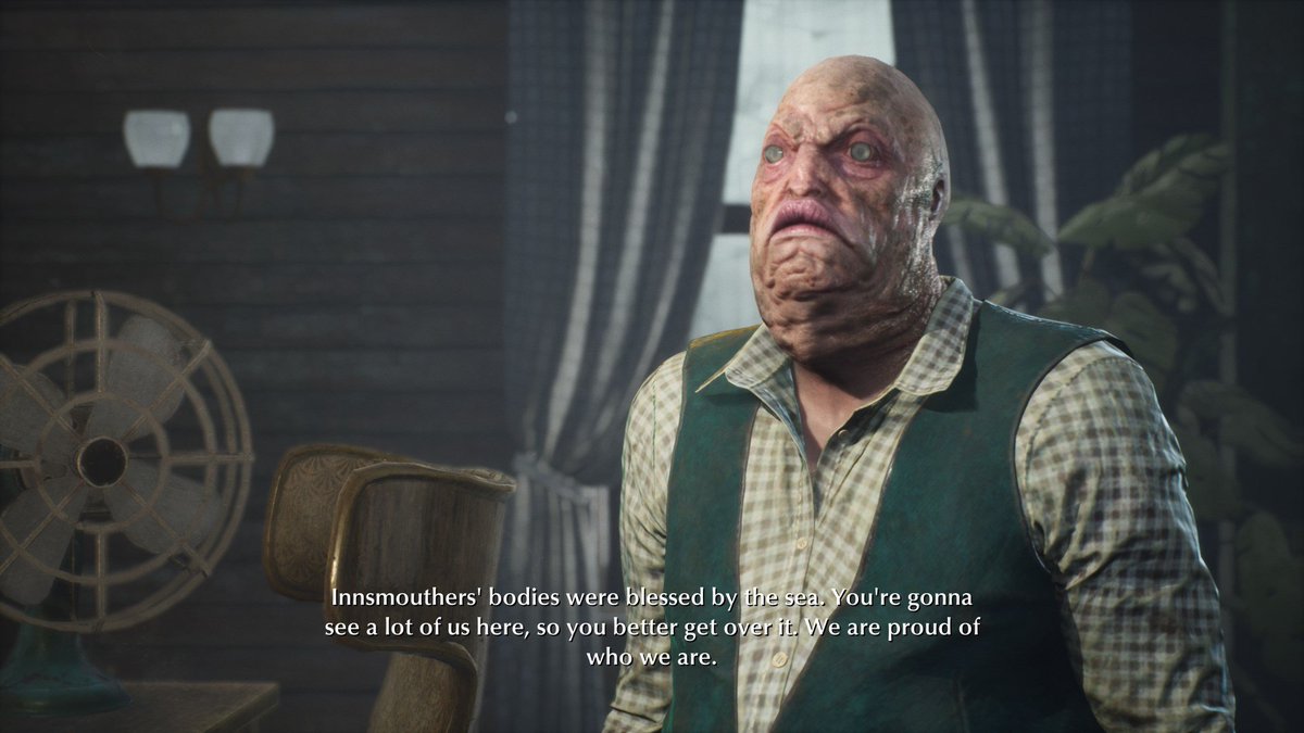 LookAtMyMeat1's tweet photo. >play The Sinking City
>Lovecraft based game
>its about a town in Massachusetts that had an influx of refugees from Innsmouth
>theyre fish people
>they refuse to assimilate to the local culture
>are dismissive at the best and hostile at worst to the natives
>live in their own neighborhoods
>have a sense of racial superiority
>are responsible for most of the crime
>use a false charity as front for illicit activities
>literally kidnap women
>majority of the crimes in game literally have them as the culprit

Lovecraft would be proud