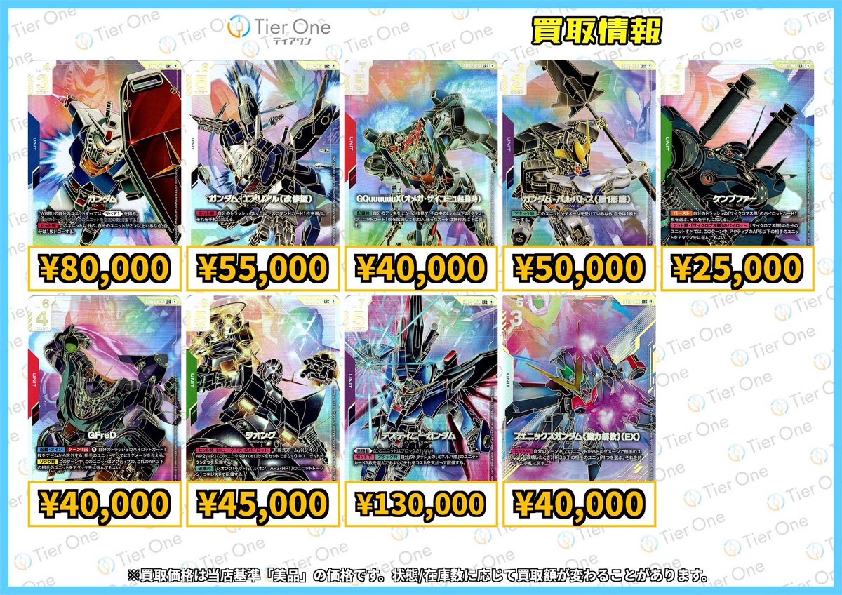 GCG パラレルまとめ売り ガンダムカードゲーム 買取情報】 スーパーパラレル β版パラレル