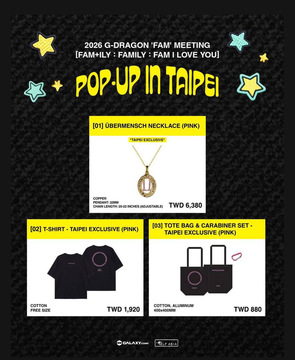 🏡 2026 G-DRAGON 'FAM' MEETING POP-UP IN TAIPEI OFFICIAL MD The