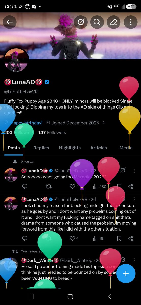 LunaTheFoxVR's tweet photo. Well shit... im 29 does this classify me as unc yet? https://t.co/HdWkf1o2oa