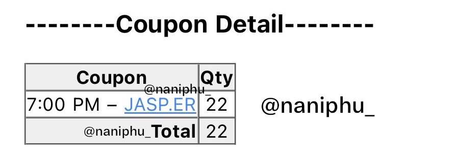 naniphu_'s tweet photo. WTS 
Coupon Jasper  22 ใบ / 250฿

#งานมหกรรมนิยายนานาชาติ2026xGMMTV
#ตลาดนัดgmmtv  
#ตลาดนัดgmm https://t.co/7JlahBRaJJ