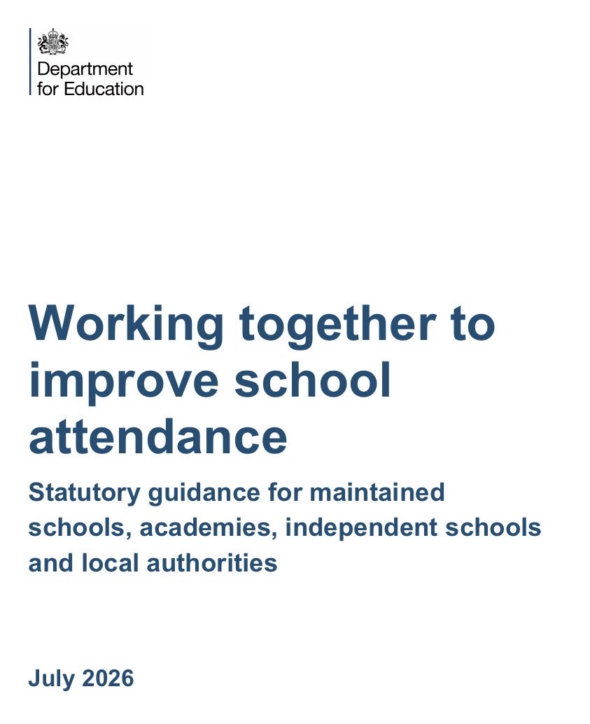 IncAttendance's tweet photo. 🚨 The DfE has amended Working Together to Improve School Attendance.

One key clarification: system leadership.

A stronger strategic role for local authorities and collaboration across trusts, schools and partners.

Over my next few posts, I’ll break down the key amendments. https://t.co/Mgas0jUBwB