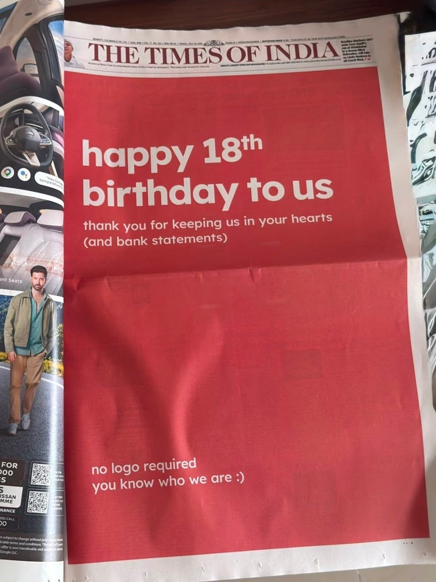 GemsOfReplies's tweet photo. You don't realize how powerful a brand is until it removes its logo and nobody has to ask who it is.

Happy birthday @zomato https://t.co/ocLRJtYngX
