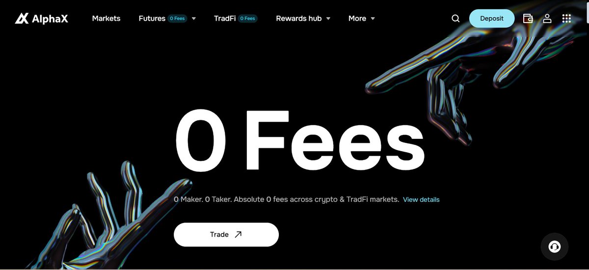_AmyCable's tweet photo. The best trading fee is no trading fee.

With 0 trading fees on selected TradFi assets on AlphaX, you can spend less time thinking about costs and more time focusing on market opportunities.

Whether you're tracking forex, commodities, indices, or stocks, lower costs can make every trade more efficient. Just remember to check the eligible markets and current fee policy before you begin.

Would 0 trading fees change the way you trade? Check out AlphaX and explore the eligible TradFi markets.

#AlphaX0fee