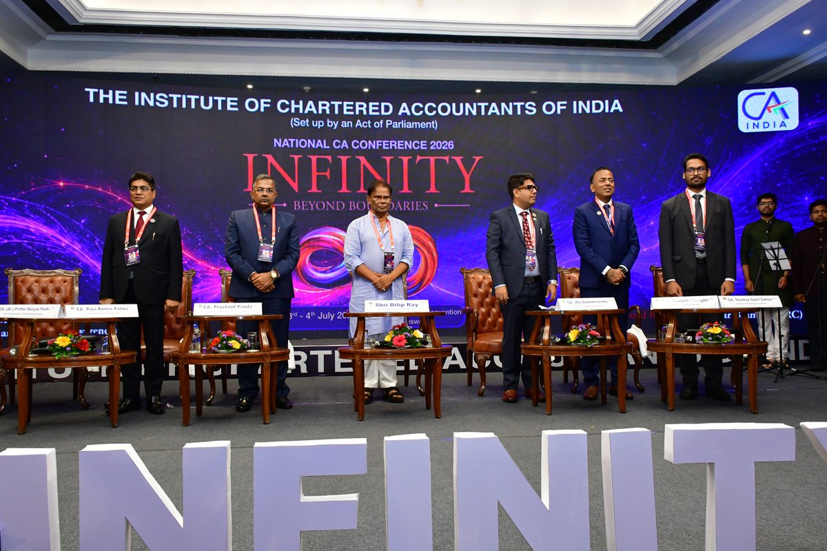 ca_ssanghi's tweet photo. Boundaries exist only until we challenge them. Privileged to attend the National CA Conference – #INFINITY2026 at Bhubaneswar. The conference reinforced that tomorrow's Chartered Accountants will lead through AI, strategic advisory, sound judgement, and lifelong learning. #ICAI https://t.co/BjS7hxmLJP