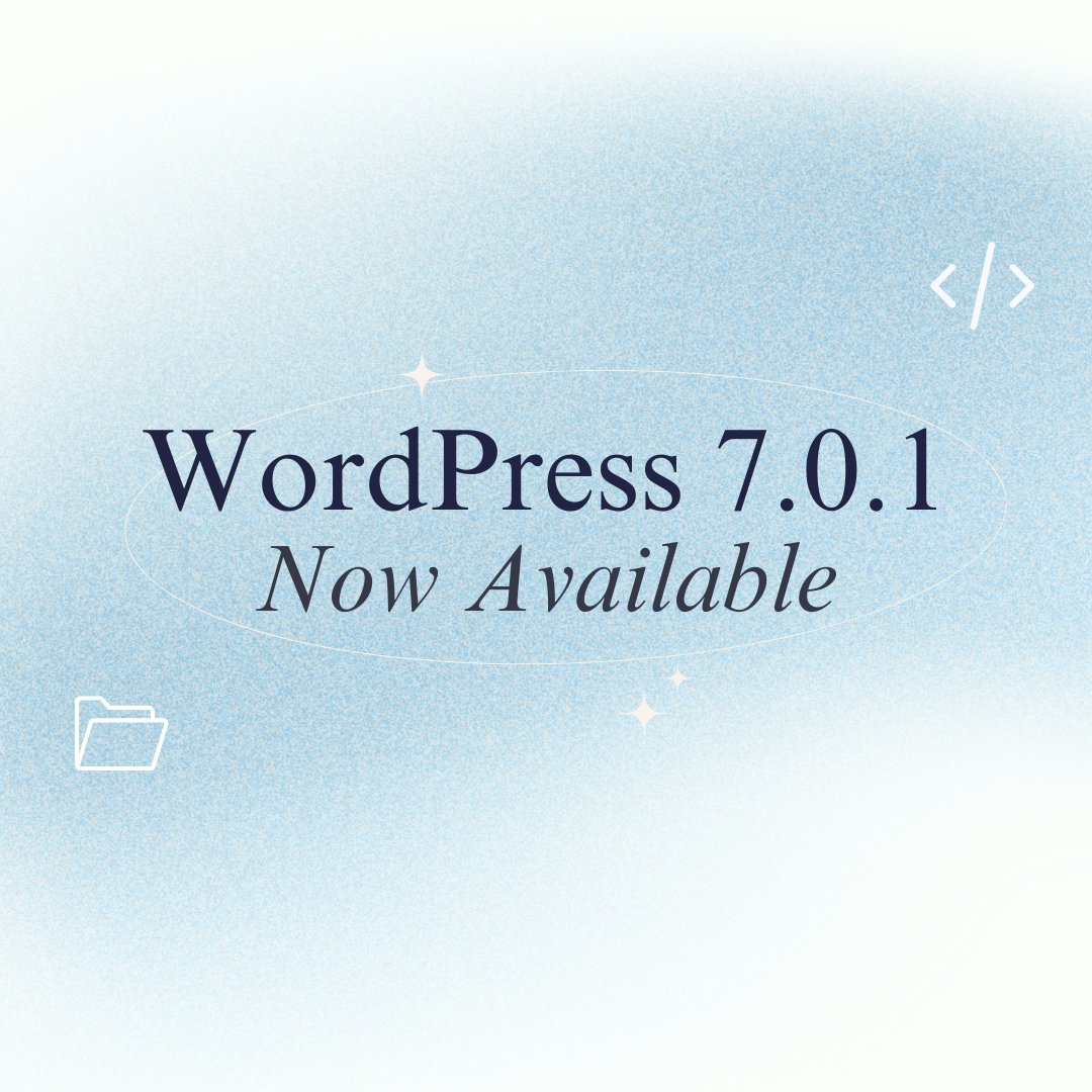 cool_plugins's tweet photo. WordPress 7.0.1 is here! Update now for important bug fixes and a smoother experience.
Read more: https://t.co/TF4r5hrWrm
#WordPress #WordPressUpdate #WordPress701 #CoolPlugins https://t.co/wpyLbV5h4v