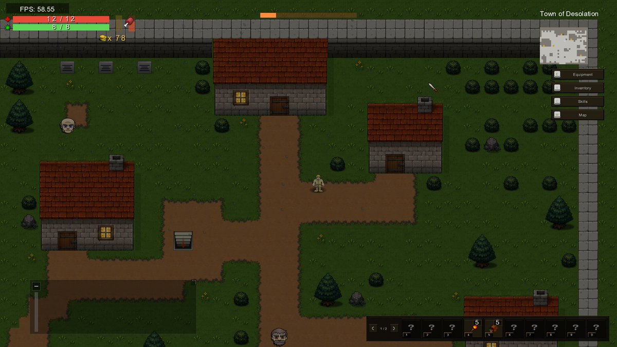 OnlyLuckGames's tweet photo. Trying out new graphics for the town level. Still needs work but much better than the original.

Removing the player lighting helped a lot.  Need to add some other lighting. https://t.co/ZN7oQa7XCy