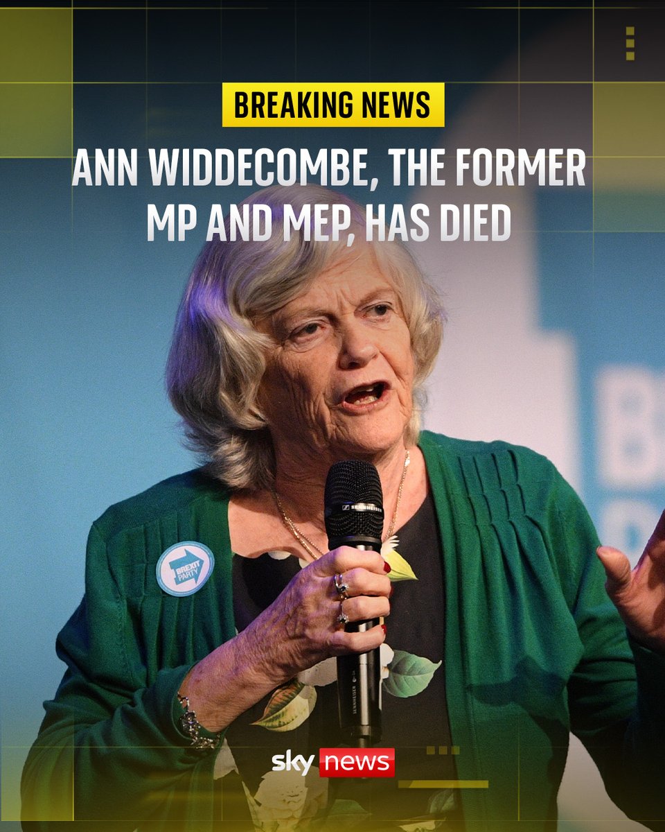 SkyNews's tweet photo. BREAKING: Former MP and MEP Ann Widdecombe dies aged 78

https://t.co/wXgmhsAEYX https://t.co/0wuVsdD2te