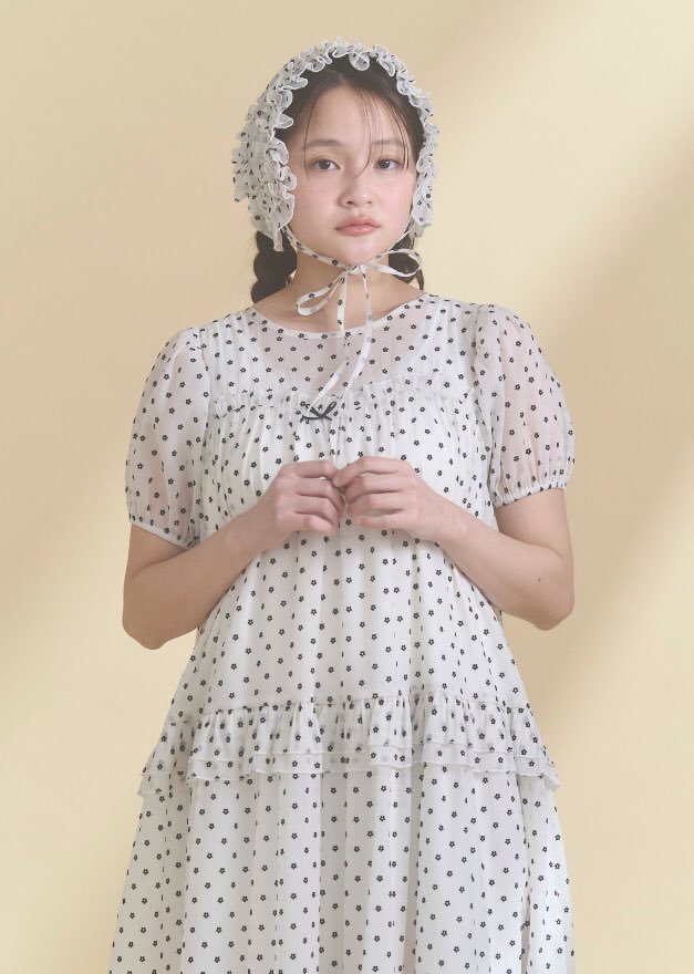 ▷おすすめアイテム petit flowerフロッキーパフワンピース オフ