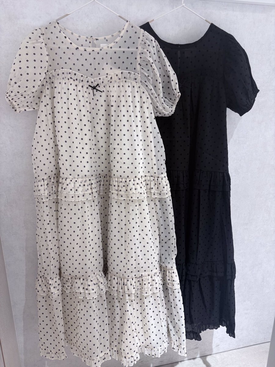 ▷おすすめアイテム petit flowerフロッキーパフワンピース オフ