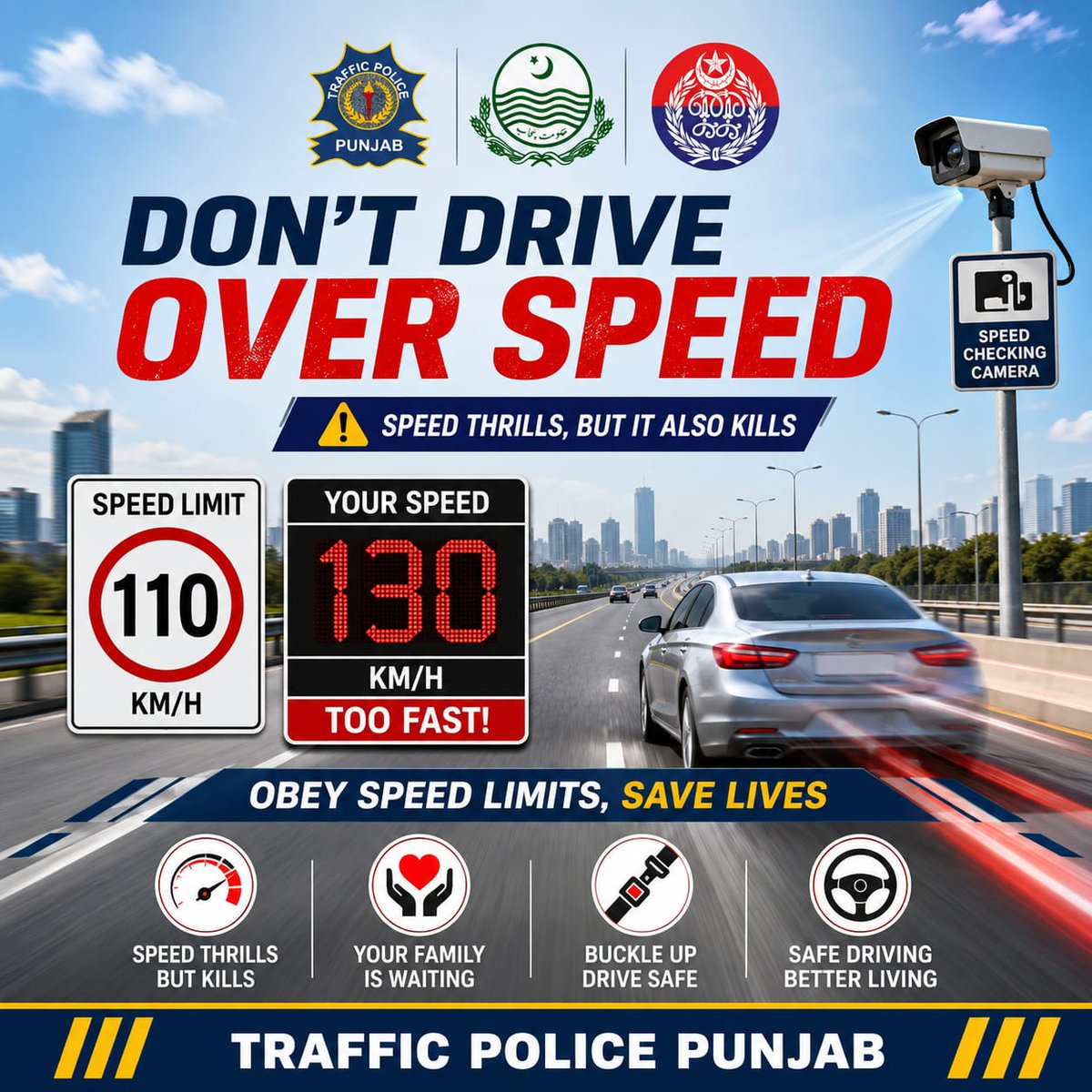 PunjabTraffic's tweet photo. سڑک پر تیز رفتاری سے گاڑی چلانا اپ کے لیے اور دیگر روڈ یوزرز کے لیے خطرے کا باعث بن سکتا ہے۔
#speed #Overspeed #accident #rashdriving
#public #PublicSafety
@MaryamNSharif @TeamMNSharif @GovtofPunjabPK @OfficialDPRPP https://t.co/bB9hWb2i1o