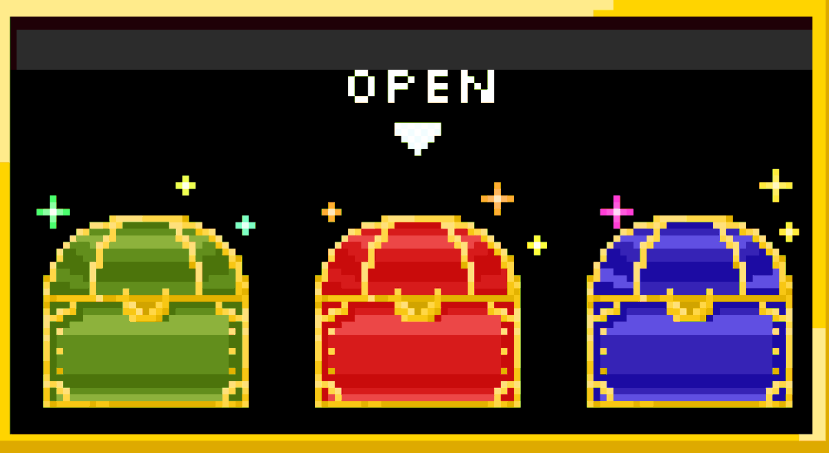kimagure_mami_'s tweet photo. 【アイテムゲットのチャンス！】

【宝箱の中身は……？】　#PixelArt https://t.co/6PP4KmFqXo