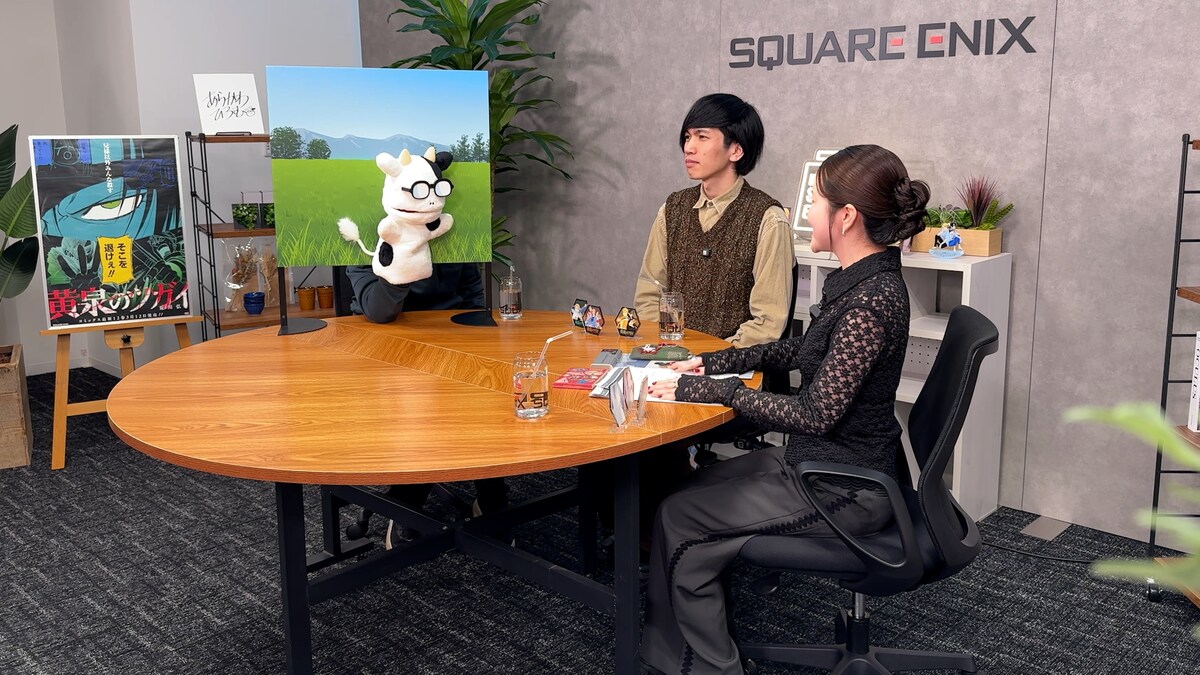 comic_natalie's tweet photo. 荒川弘が「黄泉のツガイ」制作秘話明かす���ンタビュー動画、牛の姿で登場（動画あり）
https://t.co/jhAdQinxok

#黄泉のツガイ #荒川弘 https://t.co/rdAWQk548L