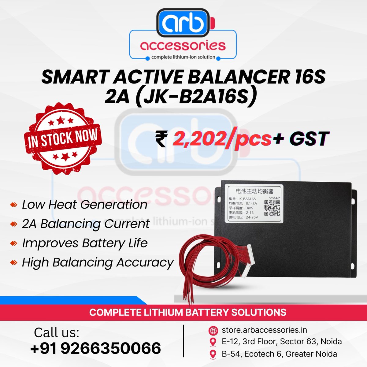 arb_ltd's tweet photo. π Active Balancers β Available Now β‘
π© DM US FOR MORE INFORMATION
π +91 9266350066
π https://t.co/4BZbLAJl3D
π E-12, 3rd Floor, Sector 63, Noida
π B-54, Ecotech 6, Greater Noida
#ActiveBalancer #JKBalancer #NEEY #CellBalancing #BatteryBalancer #LithiumBattery https://t.co/z0Cg9DwnEQ