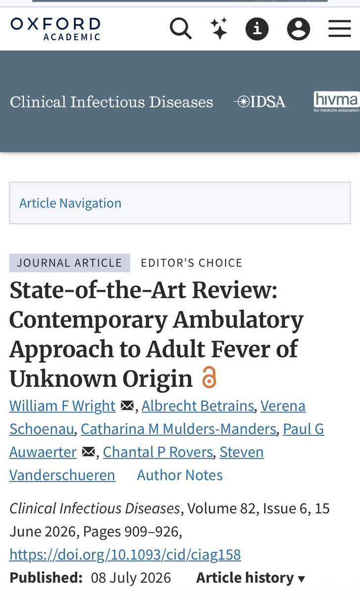 infeccHRUmalaga's tweet photo. En @CIDJournal REVISIÓN🙇🏻‍♀️📚 #FiebreOrigenDesconocido. Causa más frecuente➡️#INFECCIOSA(52%)🧫🦠🍄
INCLUYE:
🔸Criterios diagnósticos🤒
🔸Diagnóstico diferencial📝
🔸Aproximación diagnóstica🩺🩻☢️
🔸Aproximación terapéutica💊💉
🔸Pronóstico🔮
🔗🆓https://t.co/UFd4kRvhT8 https://t.co/kSrgevJCvl