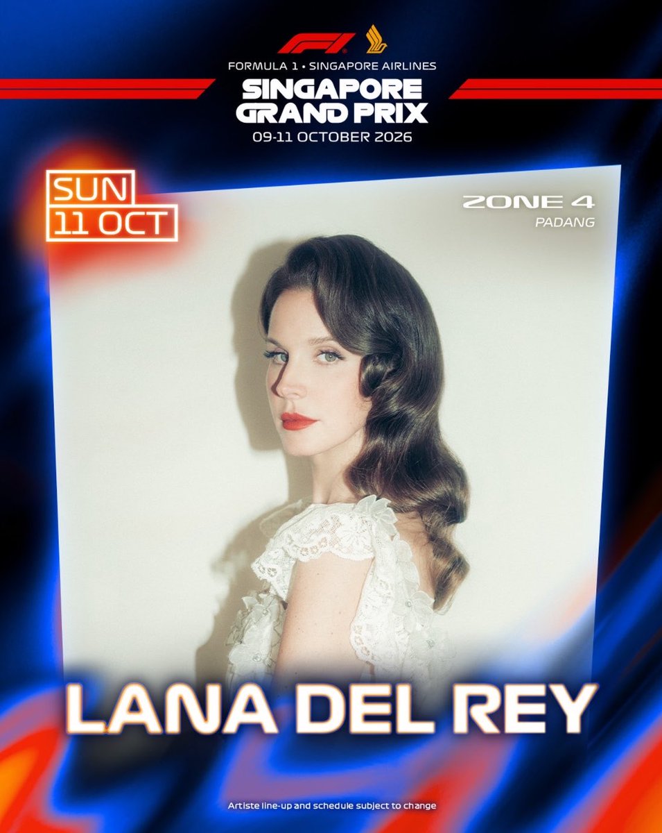 blauechapter's tweet photo. ห๊าาา สิงคโปร์กรังด์ปรีซ์เอา lana del rey มาแสดงวันที่ 11 ตุลาคม ไม่คิดไม่ฝันลาน่า in south east asia ครั้งแรกเลยปะที่มาเอเชีย อยากรู้ใครเป็นคนเสนอชื่อขึ้นโต๊ะ 555555555 https://t.co/CXAdZvzLLN