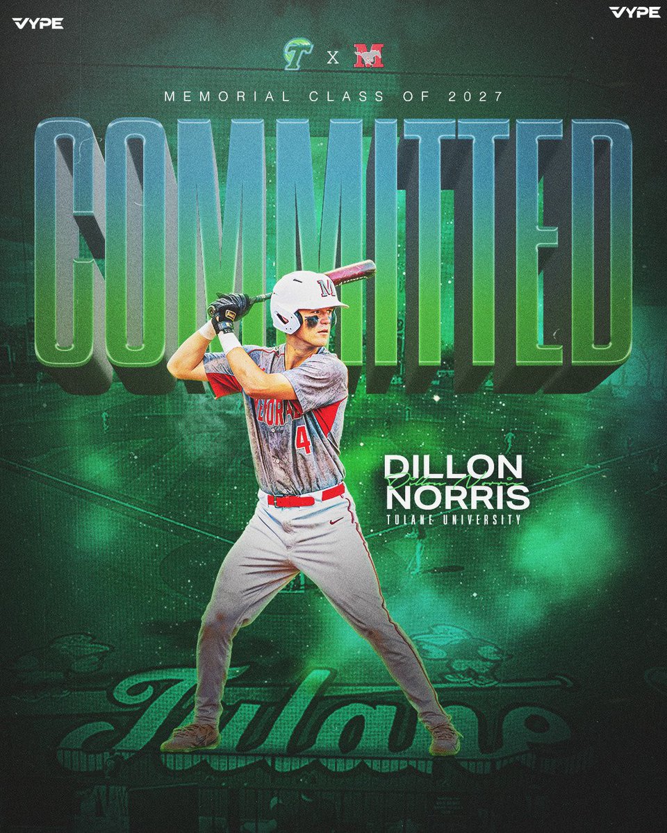 MustangHardball's tweet photo. Congrats to our own Dillon Norris (@DillonNorris14) on his commitment to play at @GreenWaveBSB! #MustangFamily https://t.co/eFq5VjCcQz