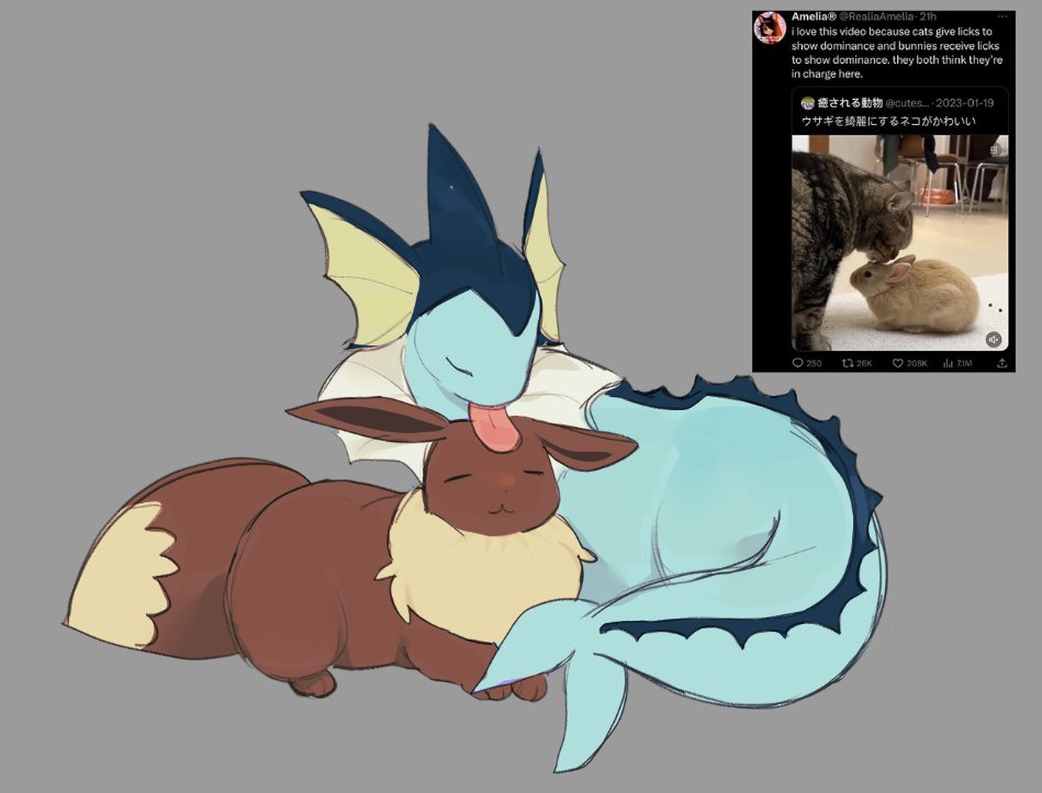 sheepdaw's tweet photo. vaporeon and eevee https://t.co/1kJ1wBUuic