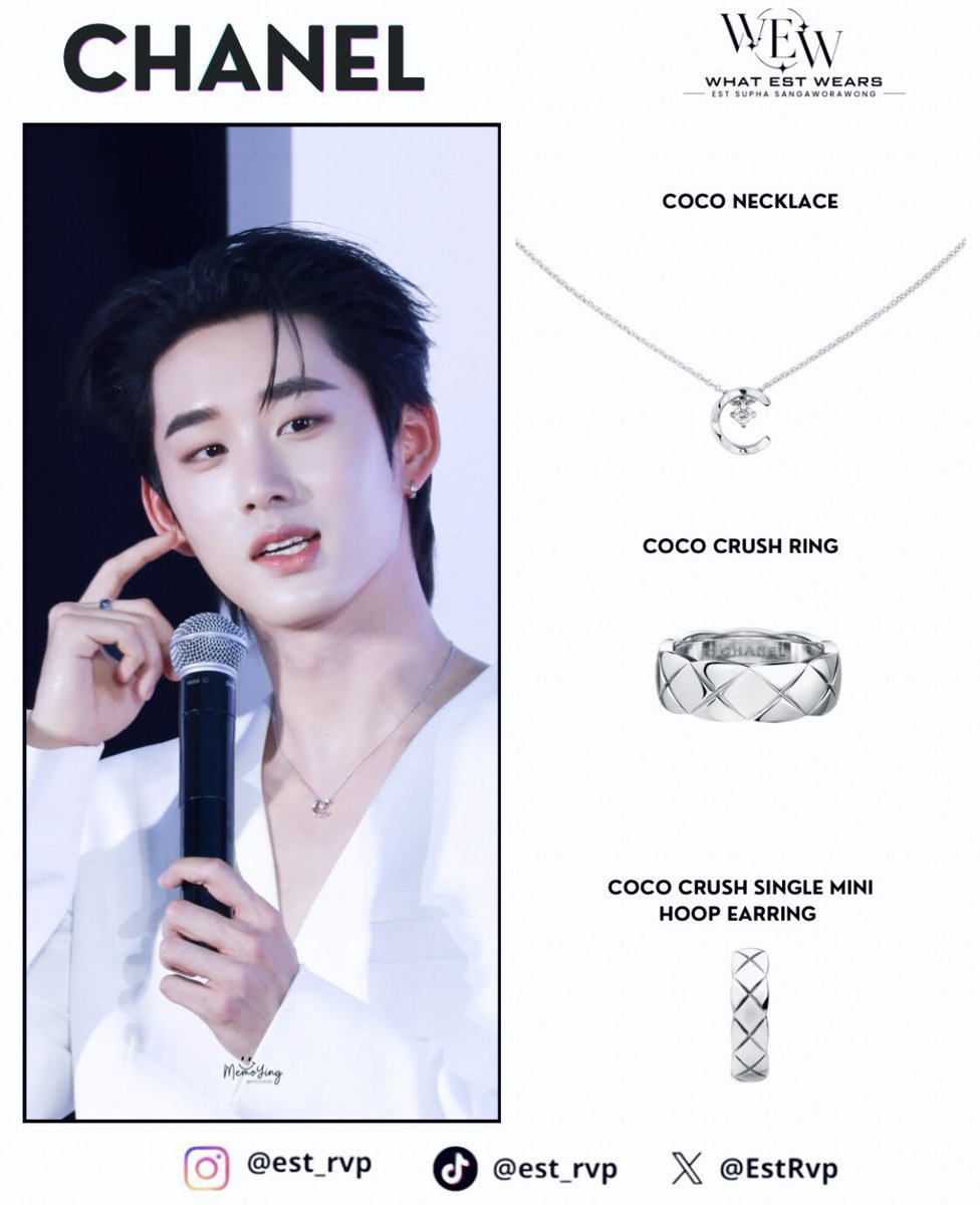 whatestwears's tweet photo. [ #WHATESTWEARS ]

Inspired by the quilted motif, an emblem of the @CHANEL House since 1955, the COCO CRUSH collection embodies the spirit of an idea come to life. 

On @EstRvp #est_rvp 🦈 

Coco Necklace 
Quilted motif, 18K white gold, diamonds.

$7,250

Coco Crush Ring 
Quilted motif, small version, 18K white gold.

$3,500

Coco Crush Single Mini Hoop earring 
Quilted motif, mini version, 18k white gold.

$1,950

Pic ©️ MEMOFORYING
 
#est_rvp #chanel #chanelxest #chanelthailand #estsupha