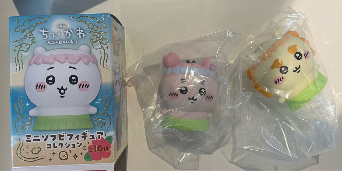 nuko414's tweet photo. 映画 ちいかわ 人魚の島のひみつ 交換

譲:ソフビ  シーサー　古本屋

求:ソフビ　ハチワレ　うさぎ https://t.co/CC1BuoBNhm