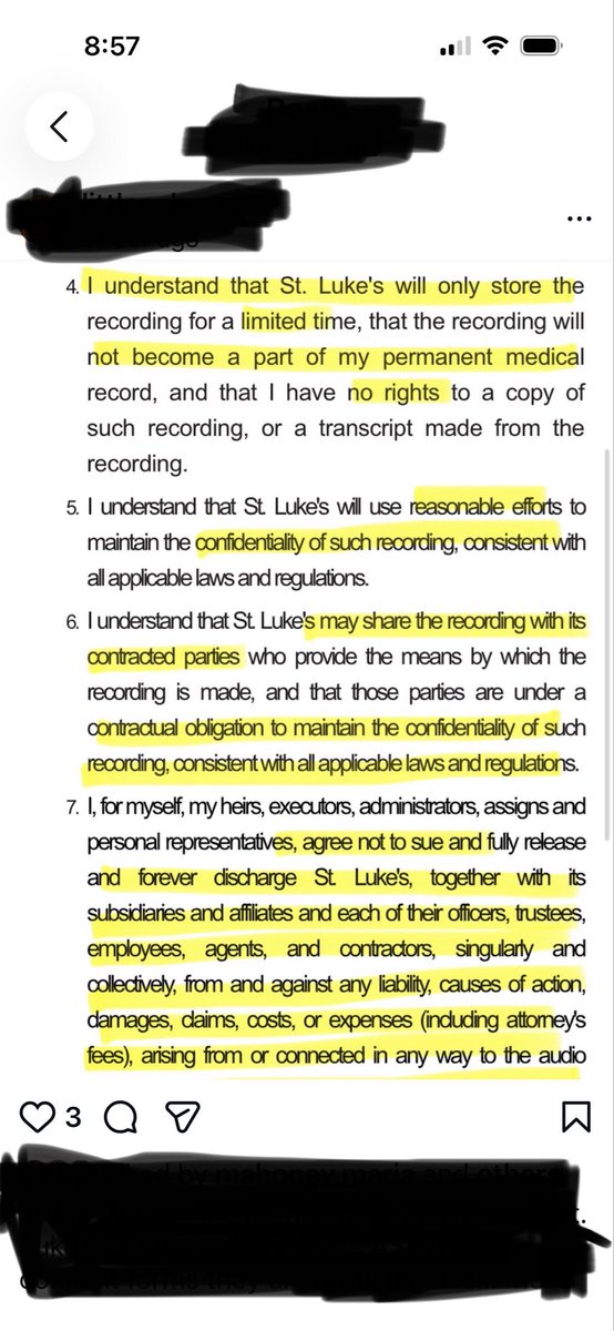 Stefrlz313's tweet photo. PLEASE make sure you are reading consents that doctors are sending out. @mystlukes. ‘Sign away your rights or don’t see our docs’. And the audacity to try and pass this off as what’s best for the patient. You suck. https://t.co/Pw1FBEeeog