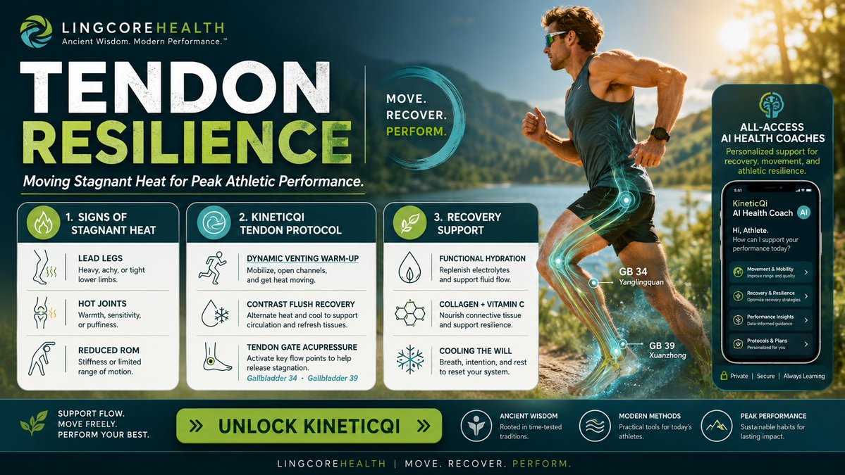 Lingcorehealth's tweet photo. Training hard in summer but feeling heavy, stiff, or less explosive?
https://t.co/C2ei0oBKBp #TendonResilience
#KineticQi
#AthleticRecovery
#SummerTraining
#MobilityRoutine
#TCMWisdom
#SportsWellness
#LingcoreHealth https://t.co/e7FVEwpIp0