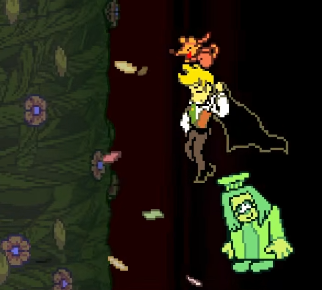 Starhermits's tweet photo. I haven't seen anyone else point this out, but I think it's cool how the petal colours change in Flowerys fight depending on what flowers are there with him https://t.co/mcAnqoVuhW