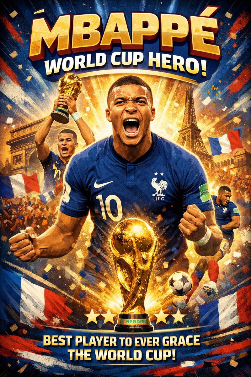 MATCHPULSE29's tweet photo. Kylian Mbappe is the best player to ever grace the World Cup! 

Prove me wrong. 
#mbappé #WorldCup https://t.co/eOUI7BZnht