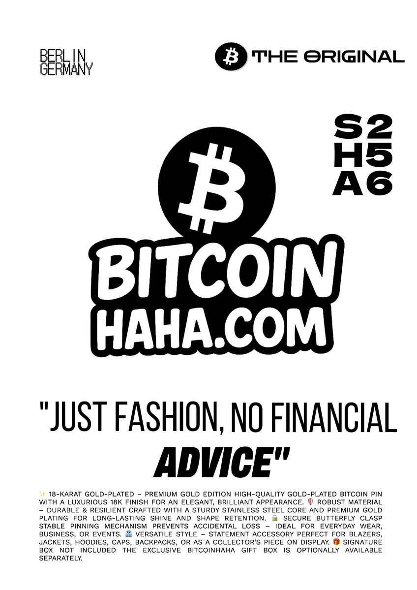 bitcoinhahaha's tweet photo. We are excited to share great news from our side soon! Bitcoinhaha - The Original
(#bitcoinhaha #haha #hahabitcoin #btc #fashion #crypto #blockchain #cryptofashion #Berlin #Germany #original #goldedition #gold #pins #pin #quote #motivation) https://t.co/9KgW0XRhIX
