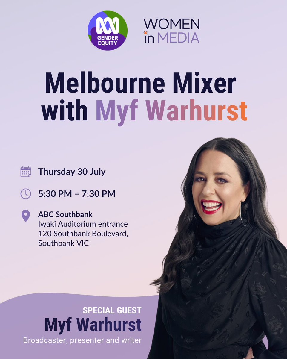 WIM_Aus's tweet photo. Meaningful connections can shape careers. 🤝 

WiM Victoria and the ABC's Gender Equity Network invite you to an evening designed to bring together women working across media, marketing and communications. @MyfWarhurst

🎟️ Free event. Register here: https://t.co/MYyMJq7hd6 https://t.co/9vzkNiCvnz