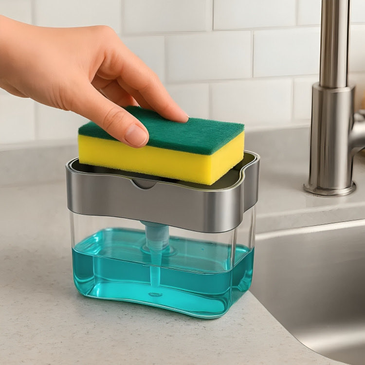 pobresimsem's tweet photo. Dispenser de bucha com detergente, pia organizada e a cara da riqueza por 20,00🤌🏼✨

https://t.co/qG0XELwsBK https://t.co/C7SzLxTWj0