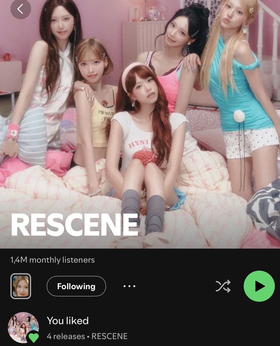 FANRESCENE's tweet photo. Rescene on Spotify is growing fast…we are happy for my girls. 

 ⁠#RESCENE⁠ #리센느⁠ ⁠#リセンヌ⁠  #RESCENE_RE_A⁠ https://t.co/TCss6OHZTL