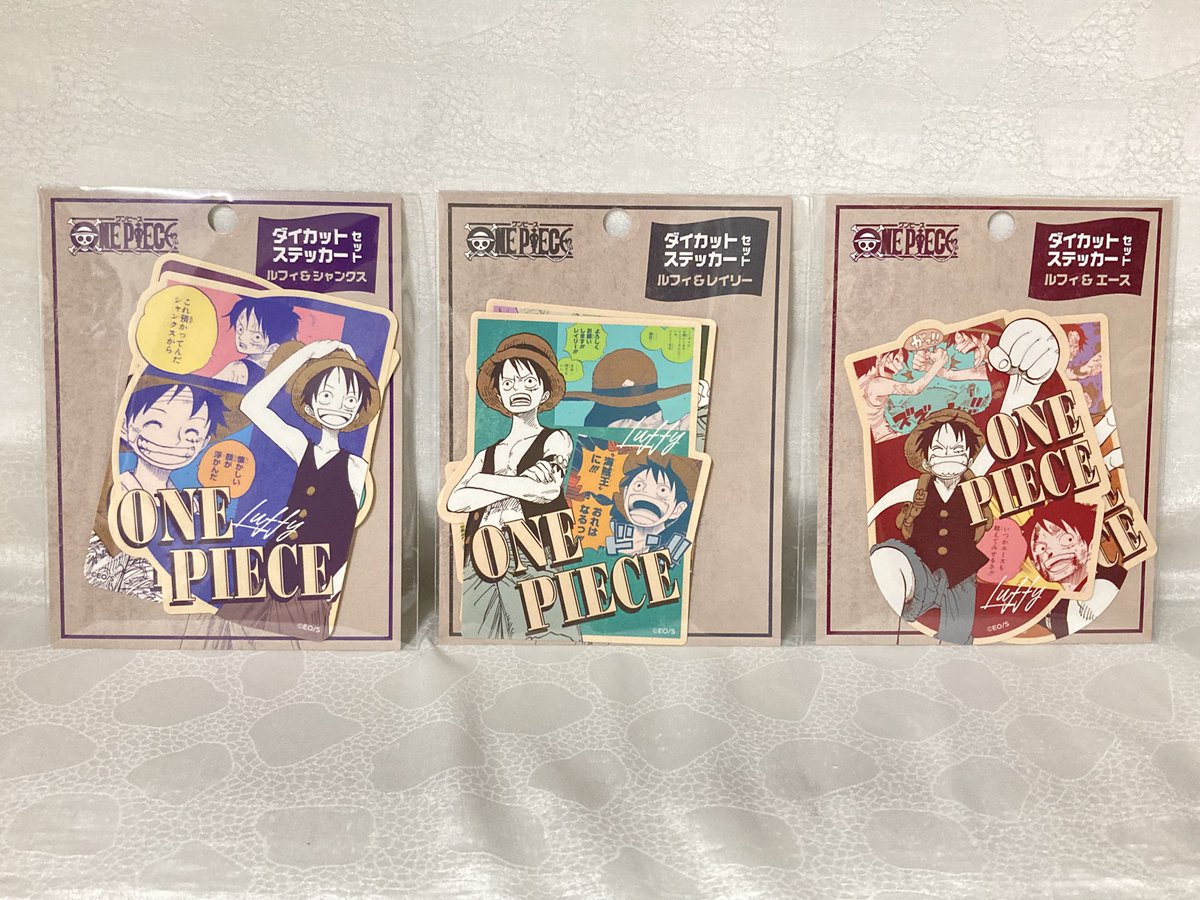 ONE PIECE ステッカー 麦わらストア ルフィ エース サボ 新商品】原画商品 ダイカットステッカーセット (2枚入り) ルフィ