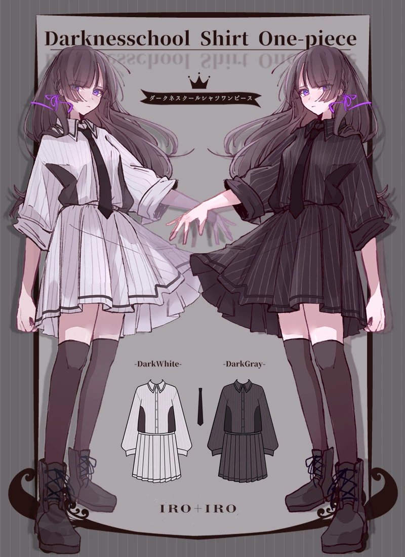 favorite_h21's tweet photo. 急にすみません「ダークネスクール」新作ありがとうございます……私このシリーズ本当に好きで……🥲

あとあの…この子はシャツワンピの時の子です？？
こういう「世界観つながってるかもしれない」演出に弱いオタクなのでまえださんの新作はいつも勝手に興奮してます🫠
https://t.co/EcTSG6HdiH https://t.co/54zmN6pple
