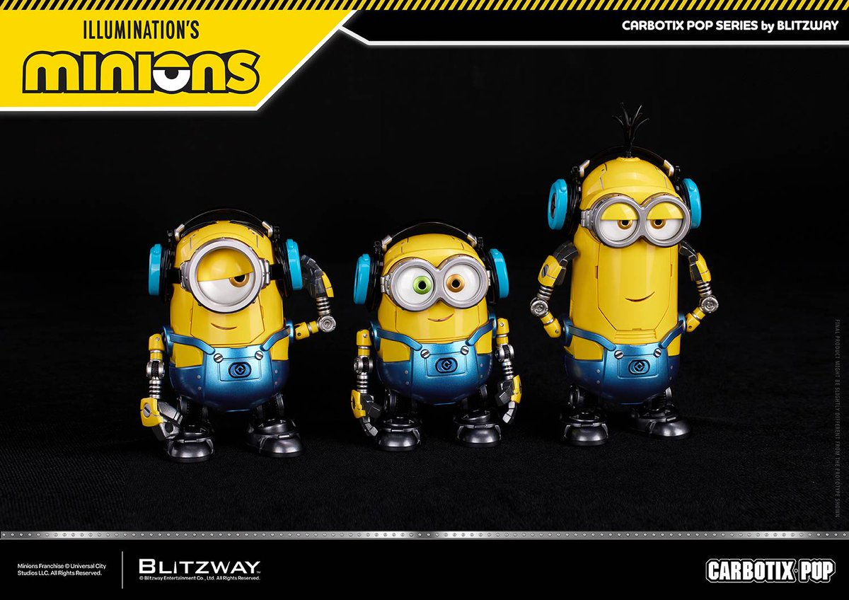 Nin_Nin_Game's tweet photo. Meet the Minions like never before! 🍌
Bob, Stuart, and Kevin join the CARBOTIX POP lineup by Blitzway Japan, featuring movable eyes, LED effects, and characterful accessories.
Pre-order now👉 https://t.co/5BggeHi9RX
#Minions #CARBOTIXPOP #DespicableMe #Collectibles #AnimeFigure