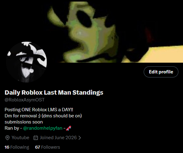 RobloxAsymOST's tweet photo. 🛹- wow🥹🥹
67 followers😂😂 https://t.co/rRtHyXRRtO